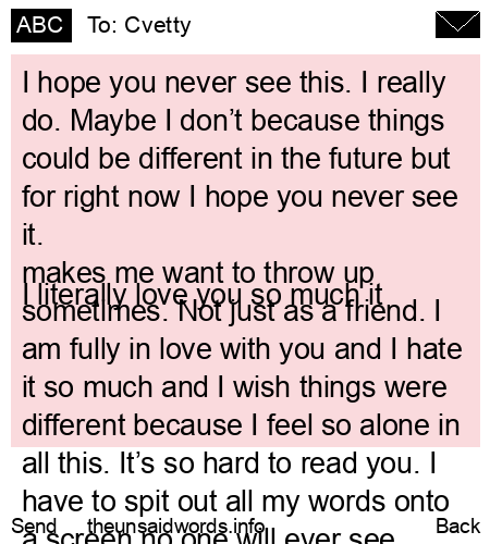 unsent message to Cvetty