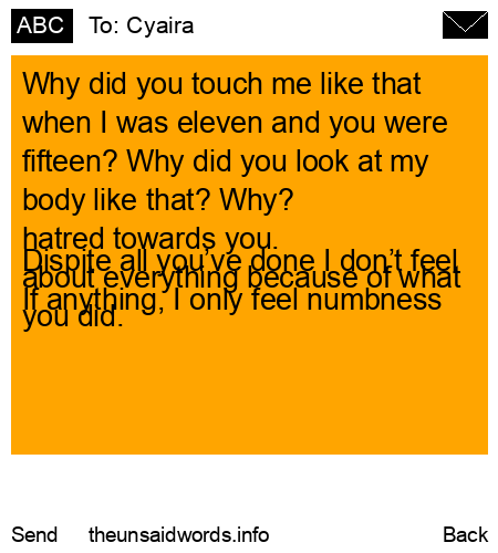 unsent message to Cyaira