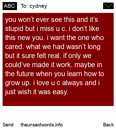 unsent message to cydney