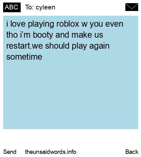 unsent message to cyleen