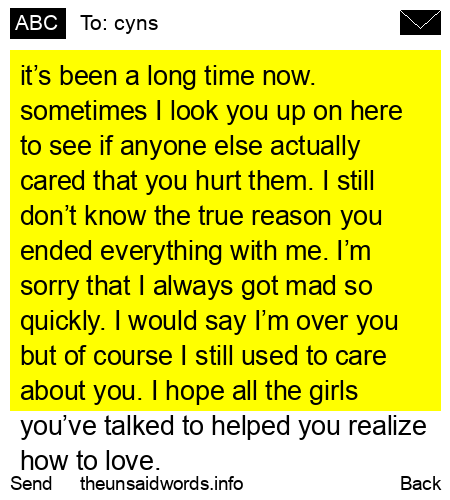 unsent message to cyns