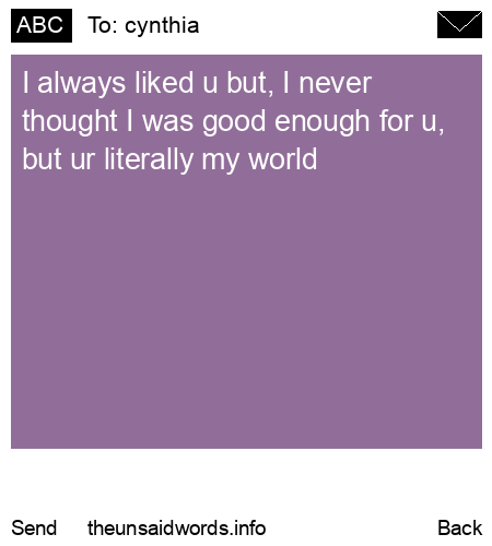 unsent message to cynthia