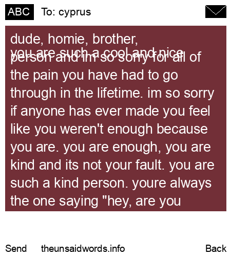 unsent message to cyprus