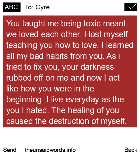 unsent message to Cyre