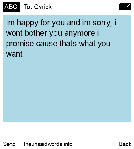 unsent message to Cyrick