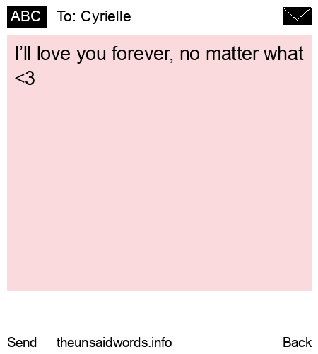 unsent message to Cyrielle