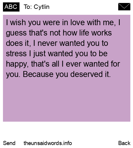 unsent message to Cytlin