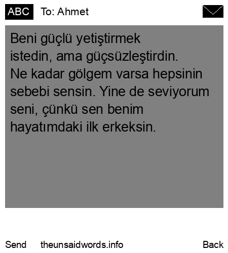 unsent message to Ahmet