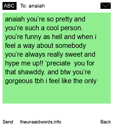 unsent message to anaiah