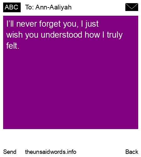unsent message to Ann-Aaliyah