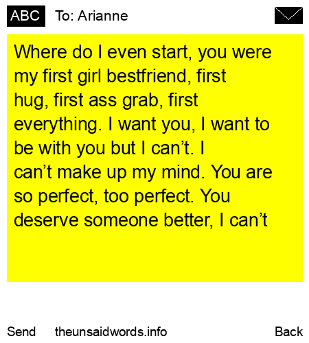 unsent message to Arianne