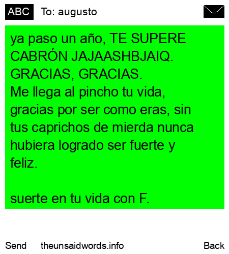 unsent message to augusto