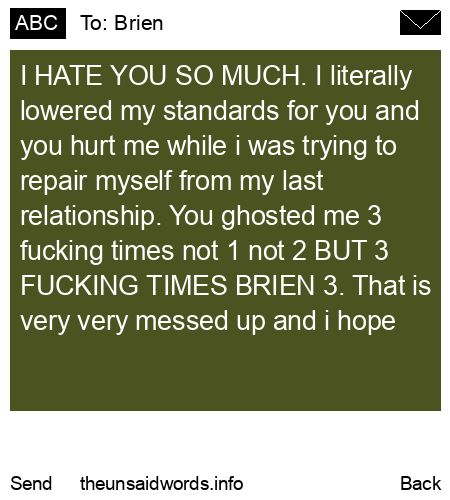 unsent message to Brien