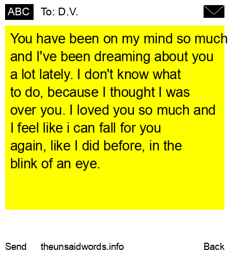 unsent message to D.V.