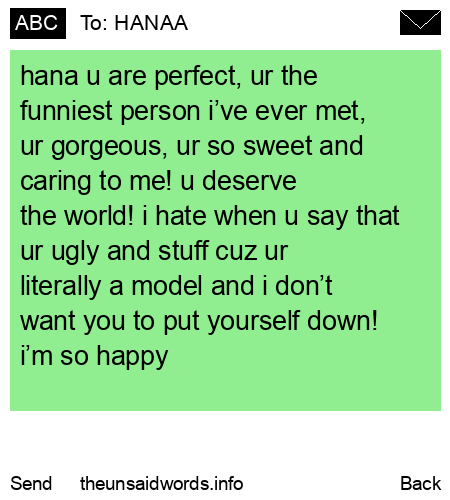 unsent message to HANAA