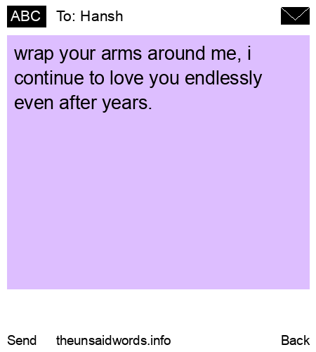 unsent message to Hansh