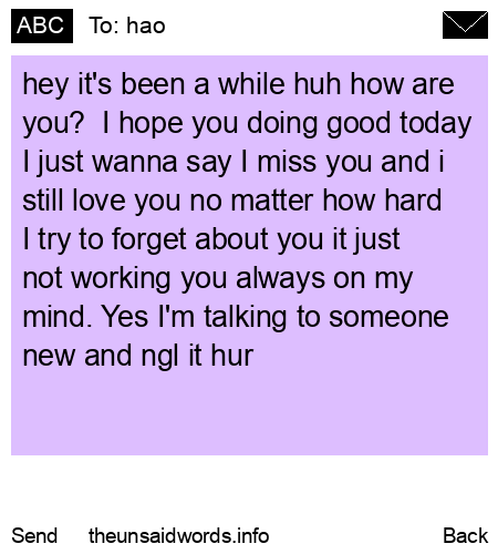unsent message to hao