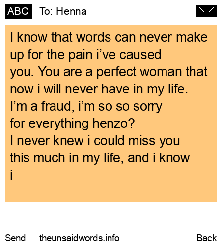 unsent message to Henna