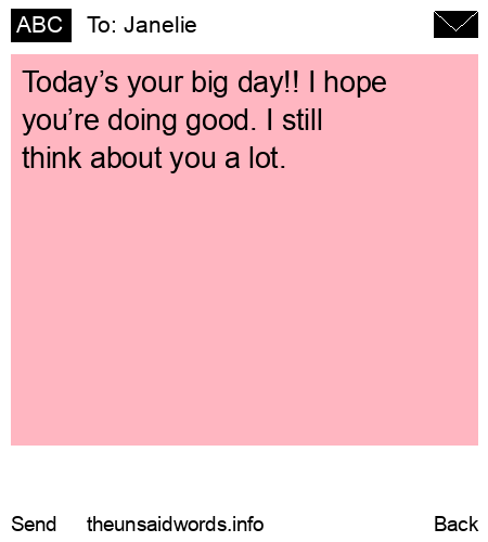 unsent message to Janelie
