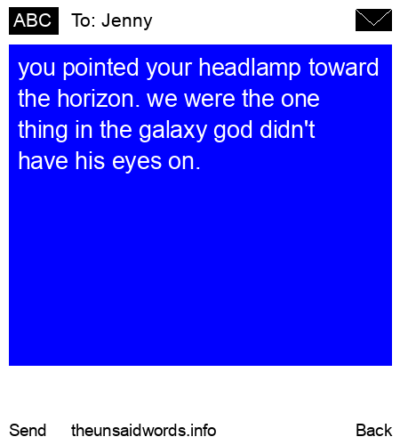 unsent message to Jenny