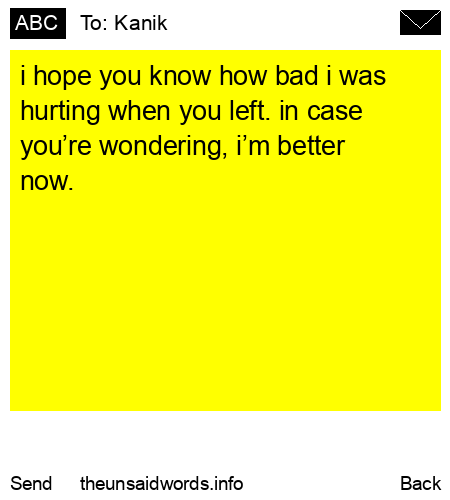 unsent message to Kanik 
