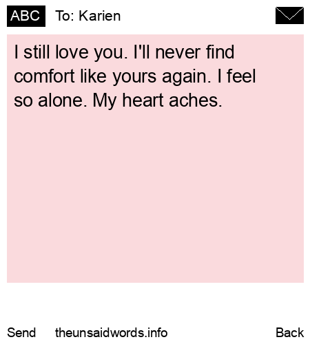unsent message to Karien