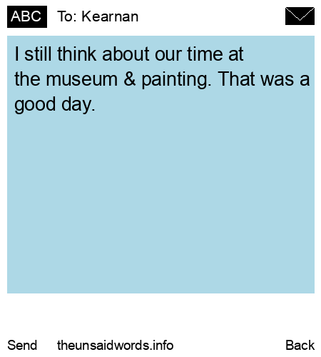 unsent message to Kearnan