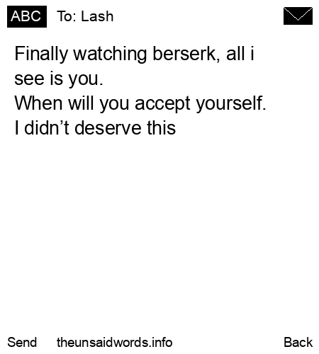 unsent message to Lash