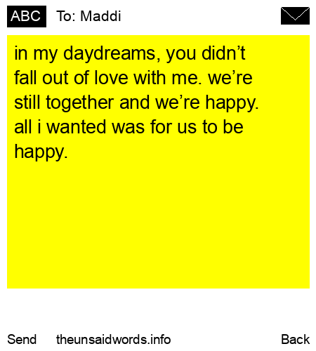 unsent message to Maddi