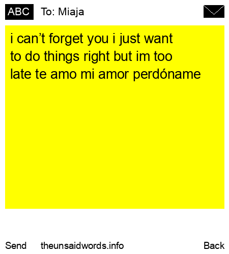 unsent message to Miaja