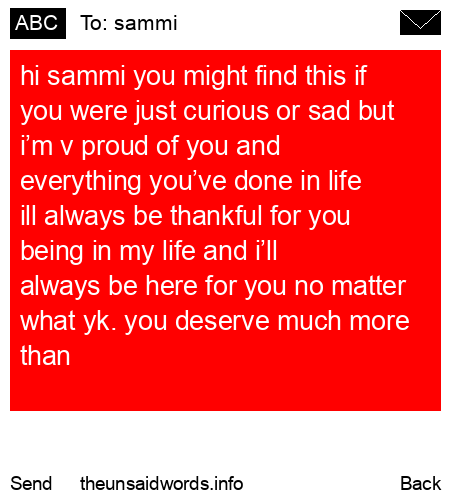 unsent message to sammi
