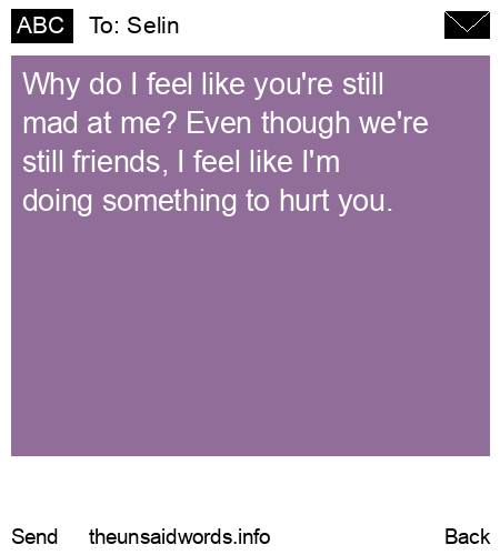 unsent message to Selin