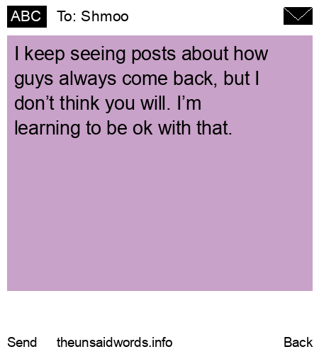 unsent message to Shmoo