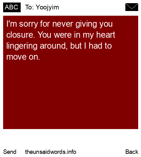 unsent message to Yoojyim