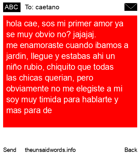 unsent message to caetano