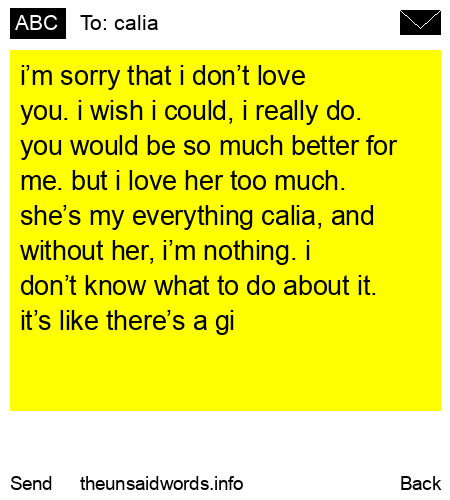 unsent message to calia
