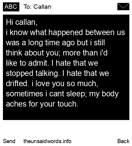 unsent message to Callan