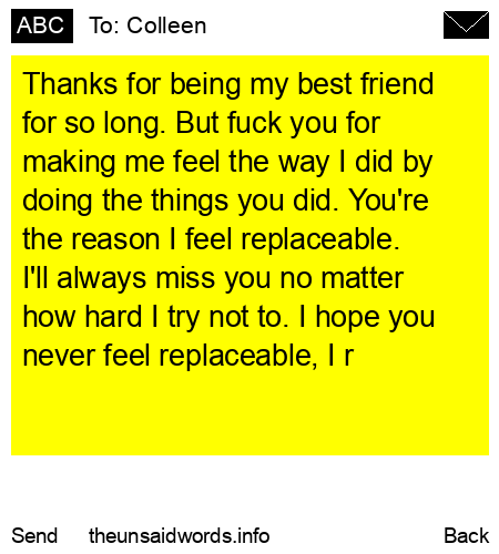 unsent message to Colleen