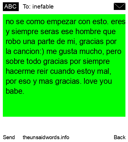 unsent message to inefable
