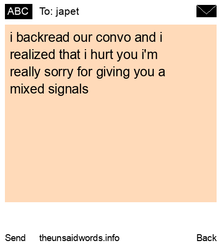 unsent message to japet