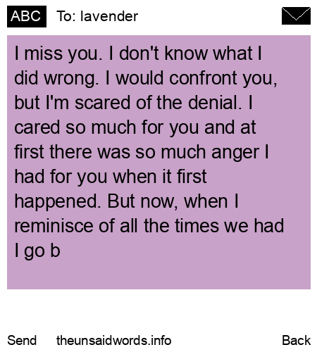 unsent message to lavender