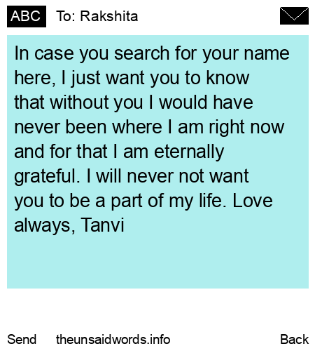 unsent message to Rakshita