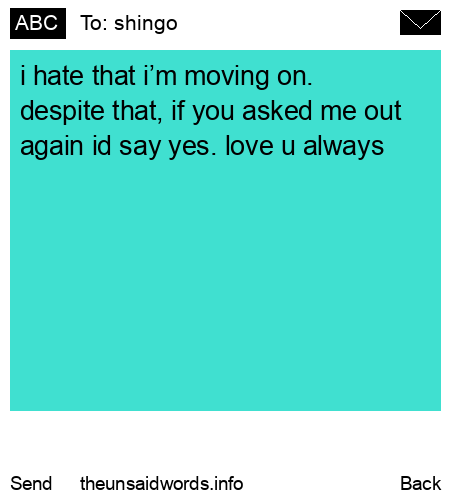 unsent message to shingo