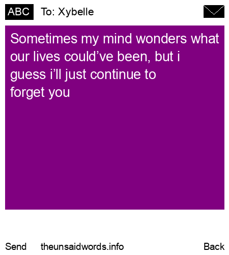 unsent message to Xybelle