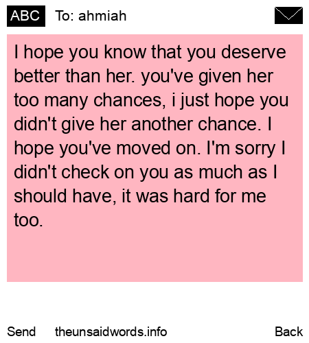 unsent message to ahmiah
