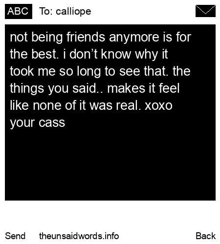 unsent message to calliope