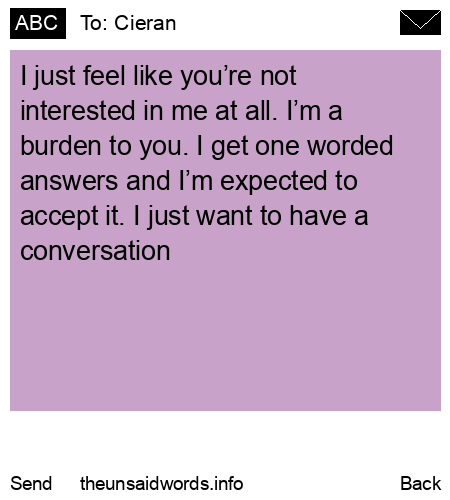 unsent message to Cieran