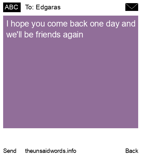 unsent message to Edgaras