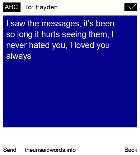 unsent message to Fayden