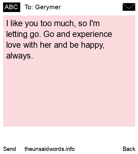 unsent message to Gerymer